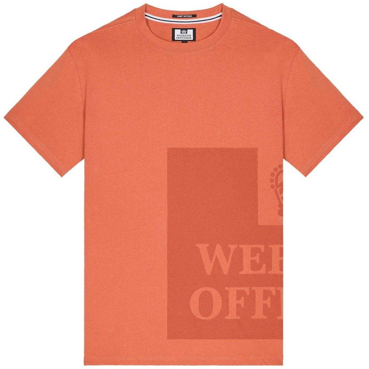 Herren Orangefarbenes T-Shirt mit Grafikprint