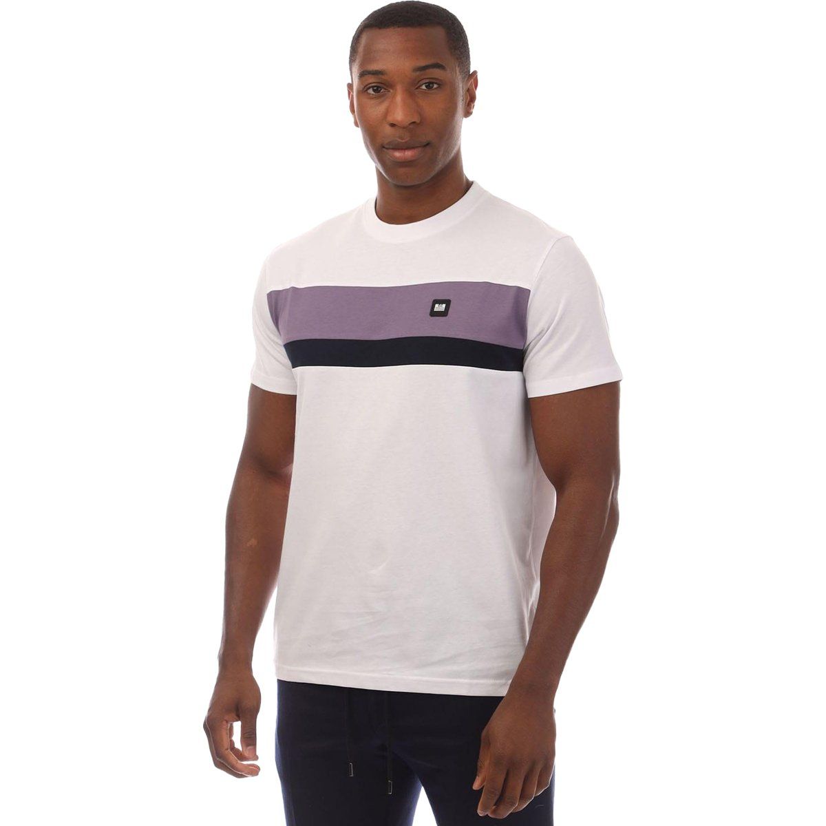 Herren T-Shirt mit Blockfarben und Rundhalsausschnitt