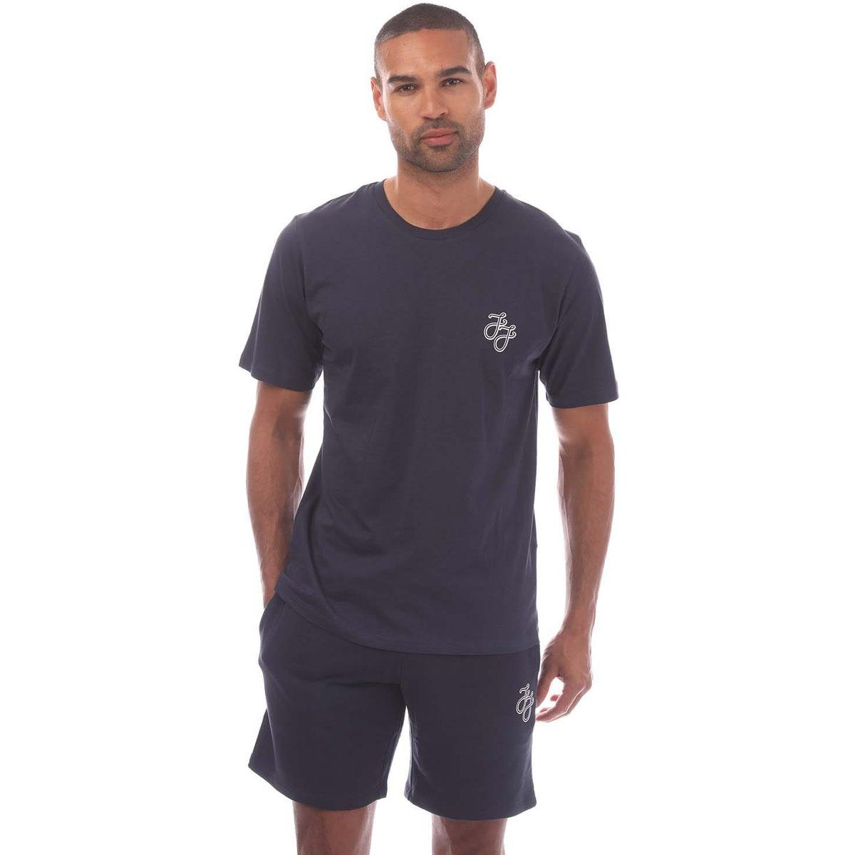 Herren Marineblaues T-Shirt und Shorts Set