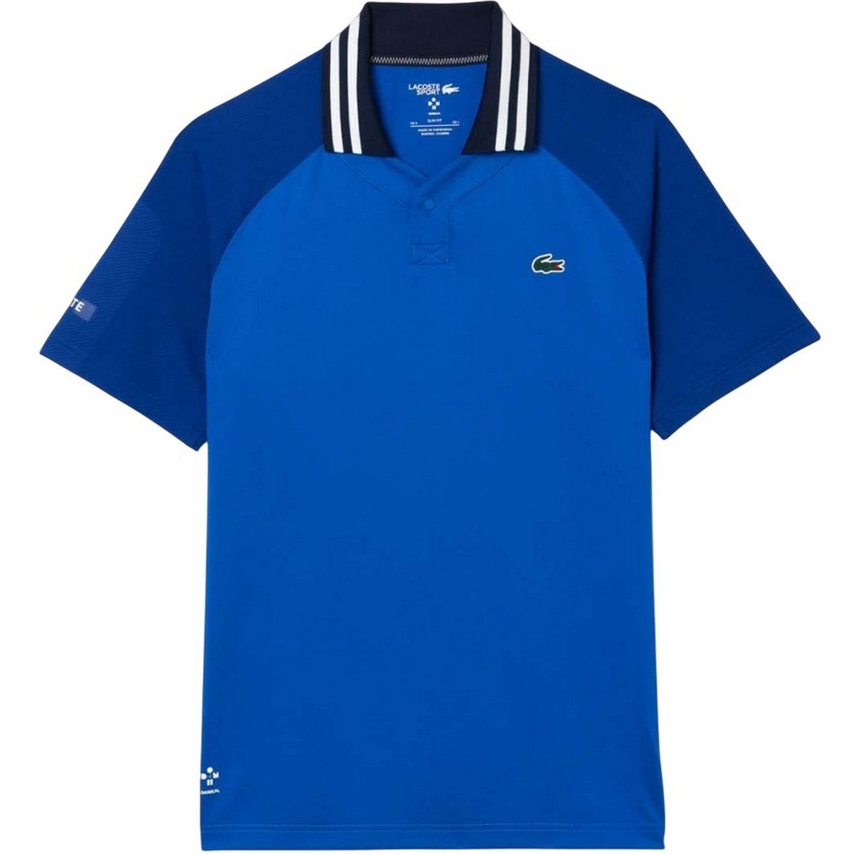 Herren Poloshirt Blau mit Streifenkragen