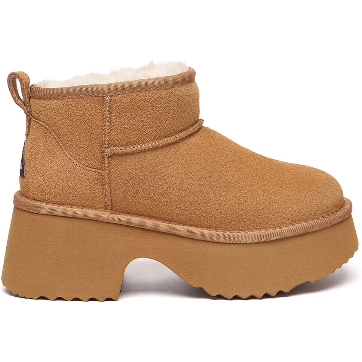 Plateau-Stiefeletten mit Wollfutter