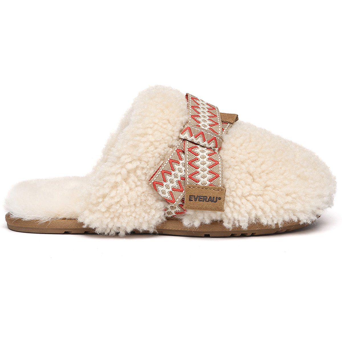 Damen Shearling Pantoletten mit Schleife