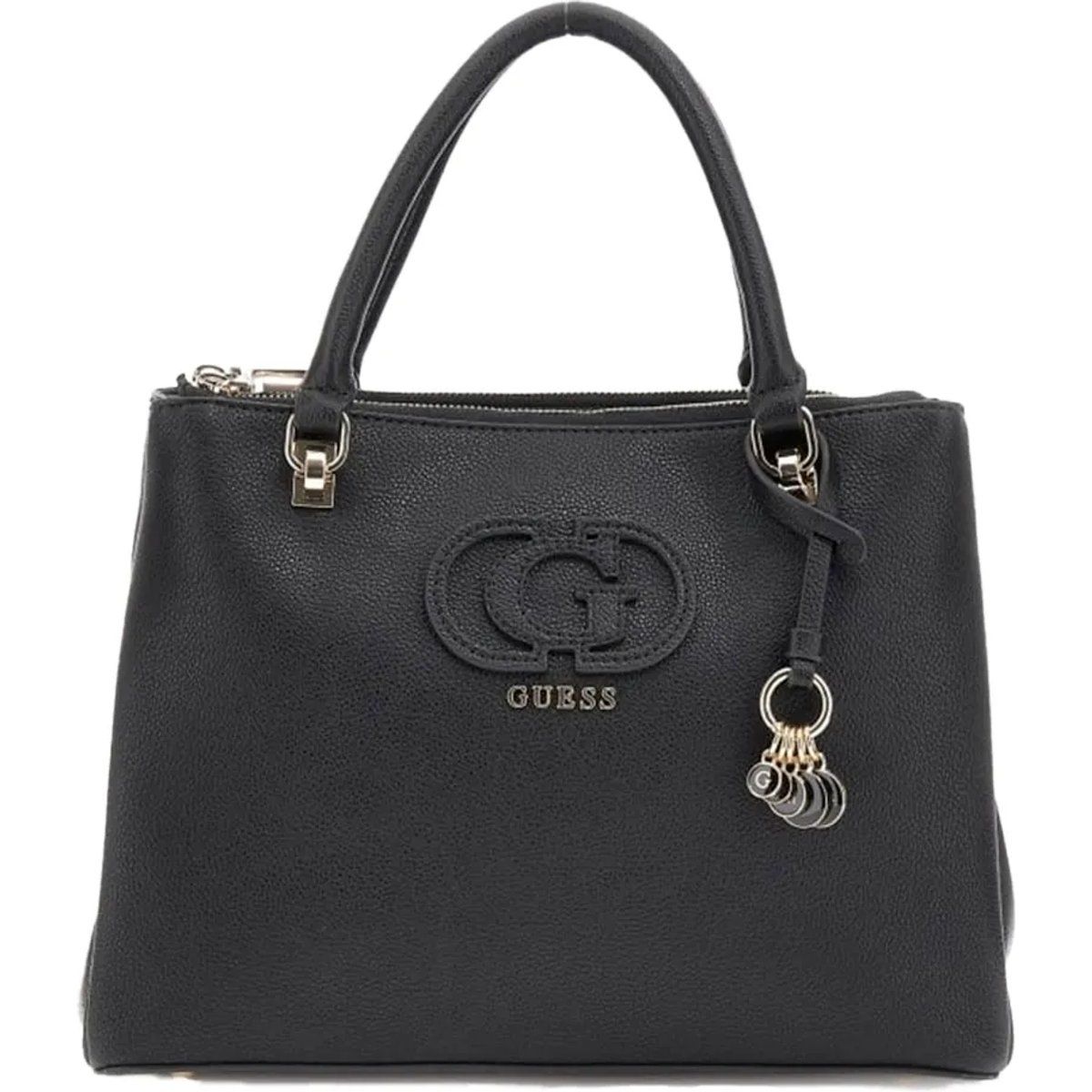 Strukturierte Satchel-Handtasche mit Anhänger