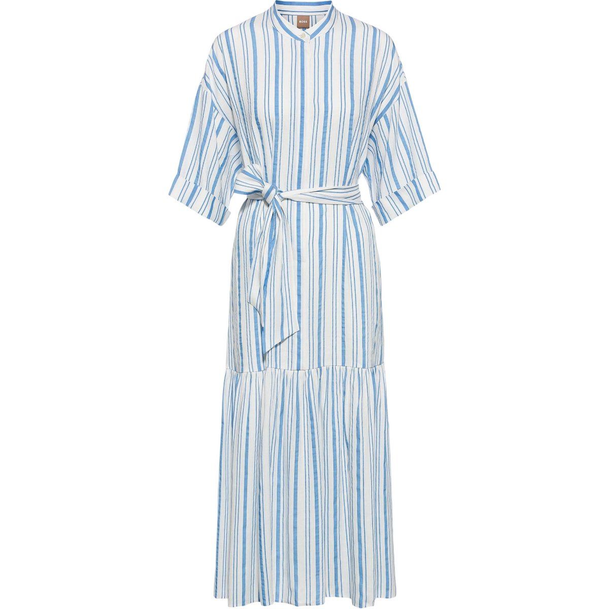 Gestreiftes Maxikleid aus Leinenmischung