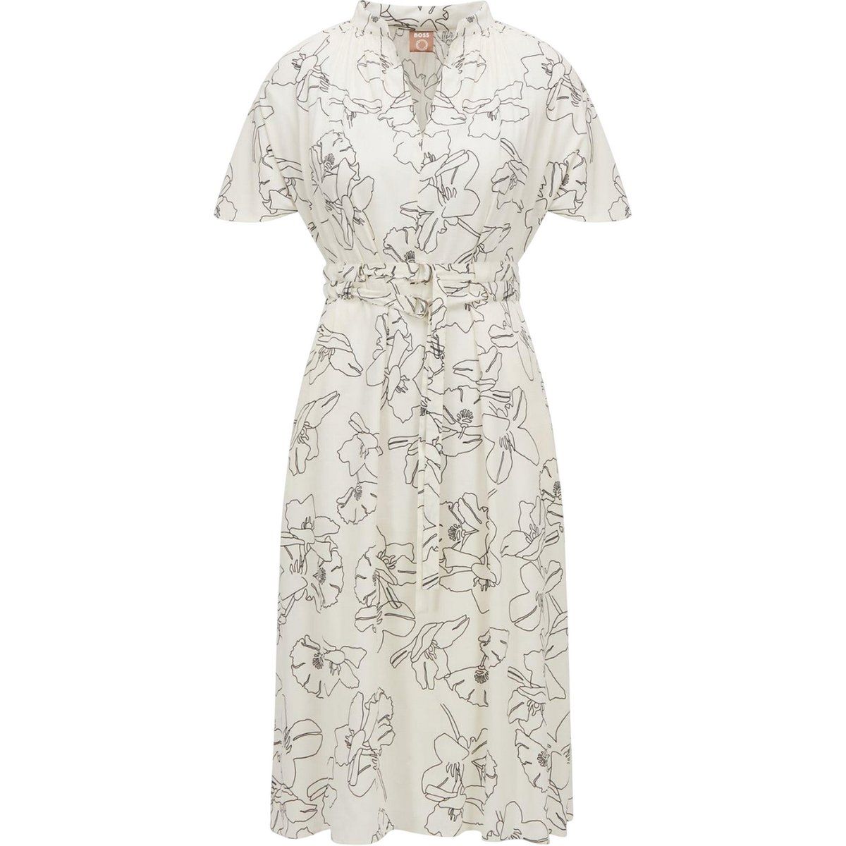 Midikleid aus Viskose mit Blumendruck