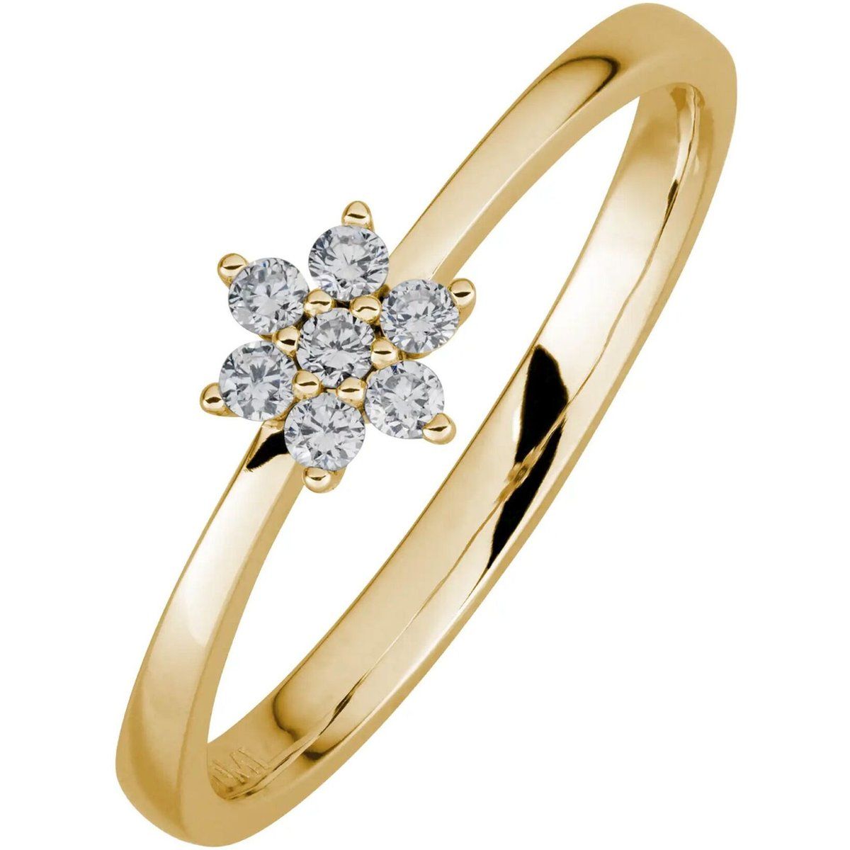 Diamantring im floralen Cluster-Design