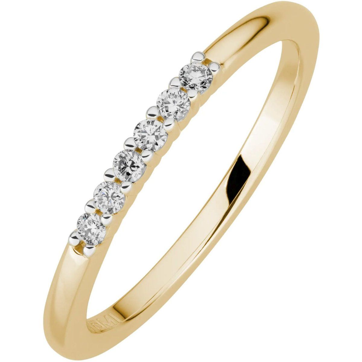 Schmaler Gelbgoldring mit Diamanten