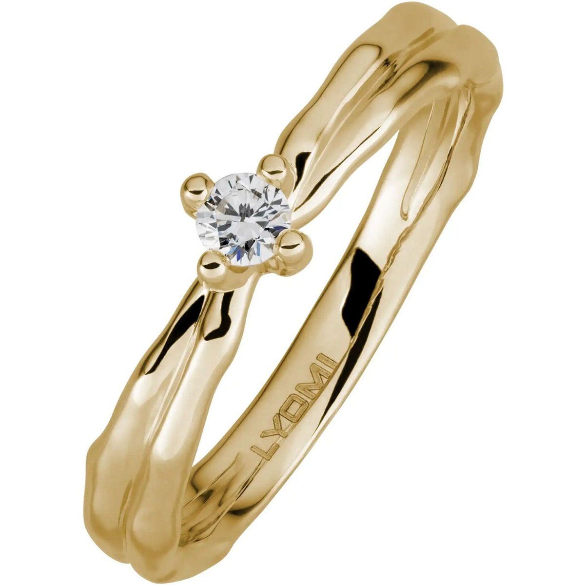Skulpturaler zweireihiger Diamant-Solitärring