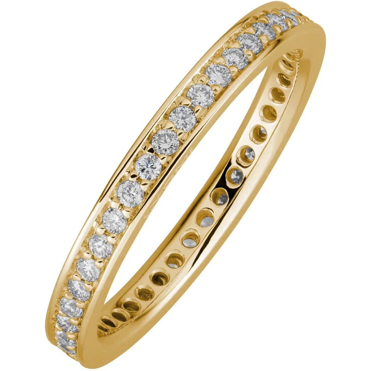 Goldener Memoire Ring mit Labor-Diamanten