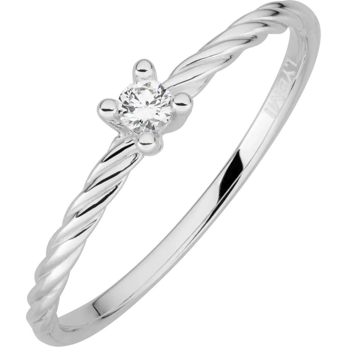 Eleganter Solitärring mit gedrehtem Band