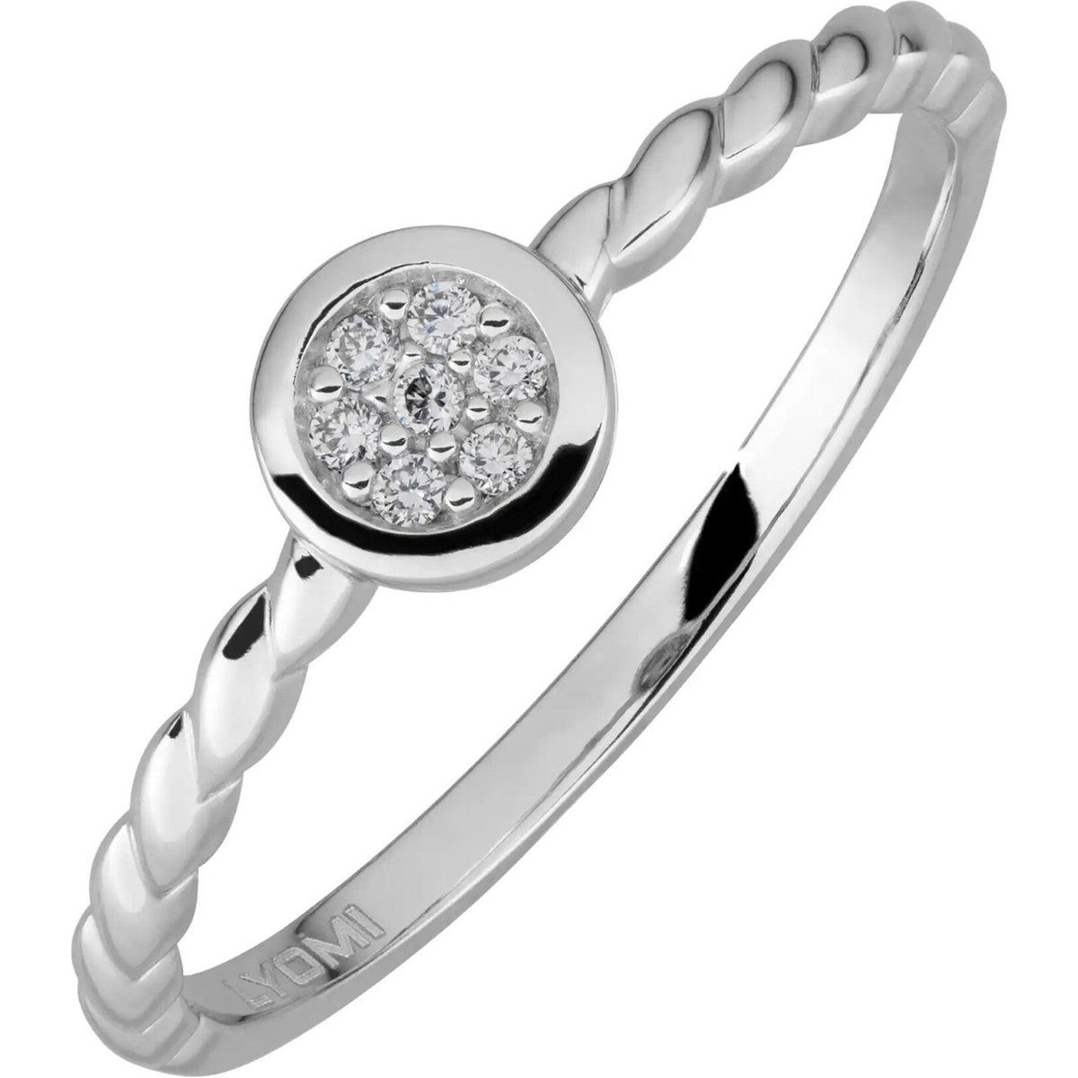 Cluster-Diamantring mit gedrehter Schiene