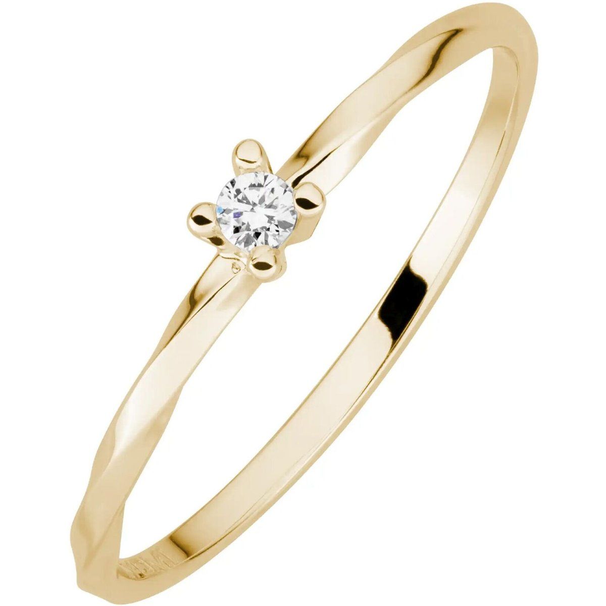 Minimalistischer Goldring mit Diamant