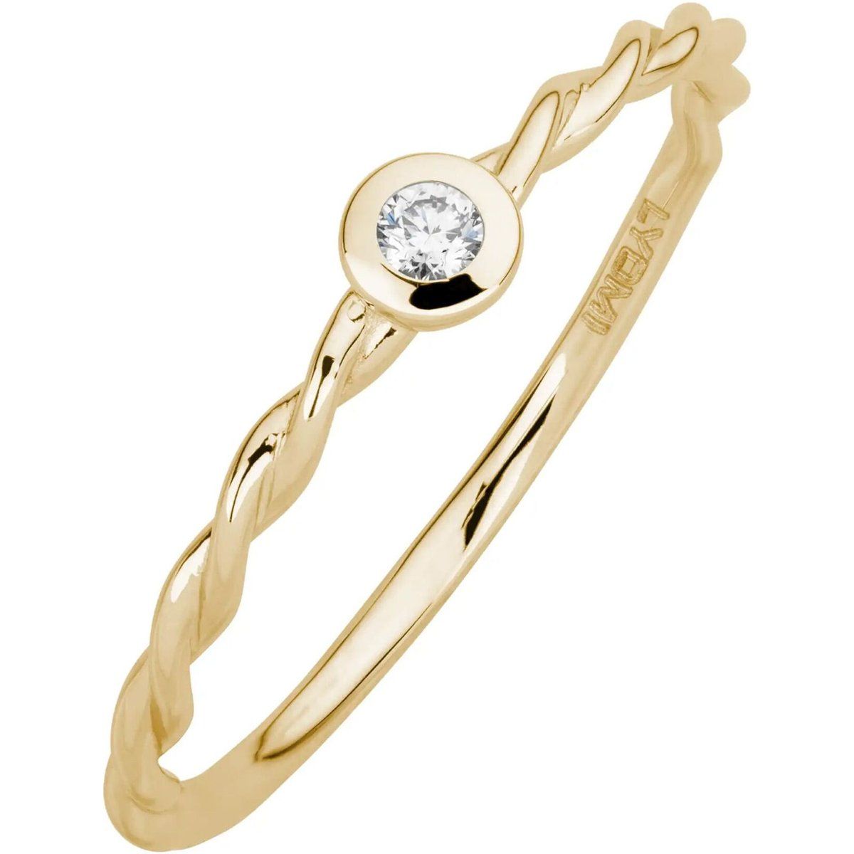 Gedrehter Goldring mit Solitär