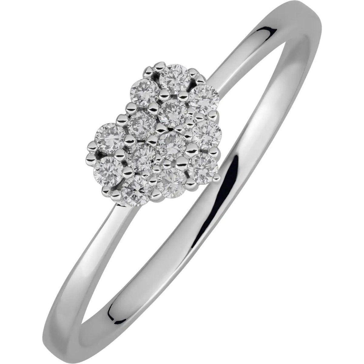 Weißgold Diamant Herz Ring