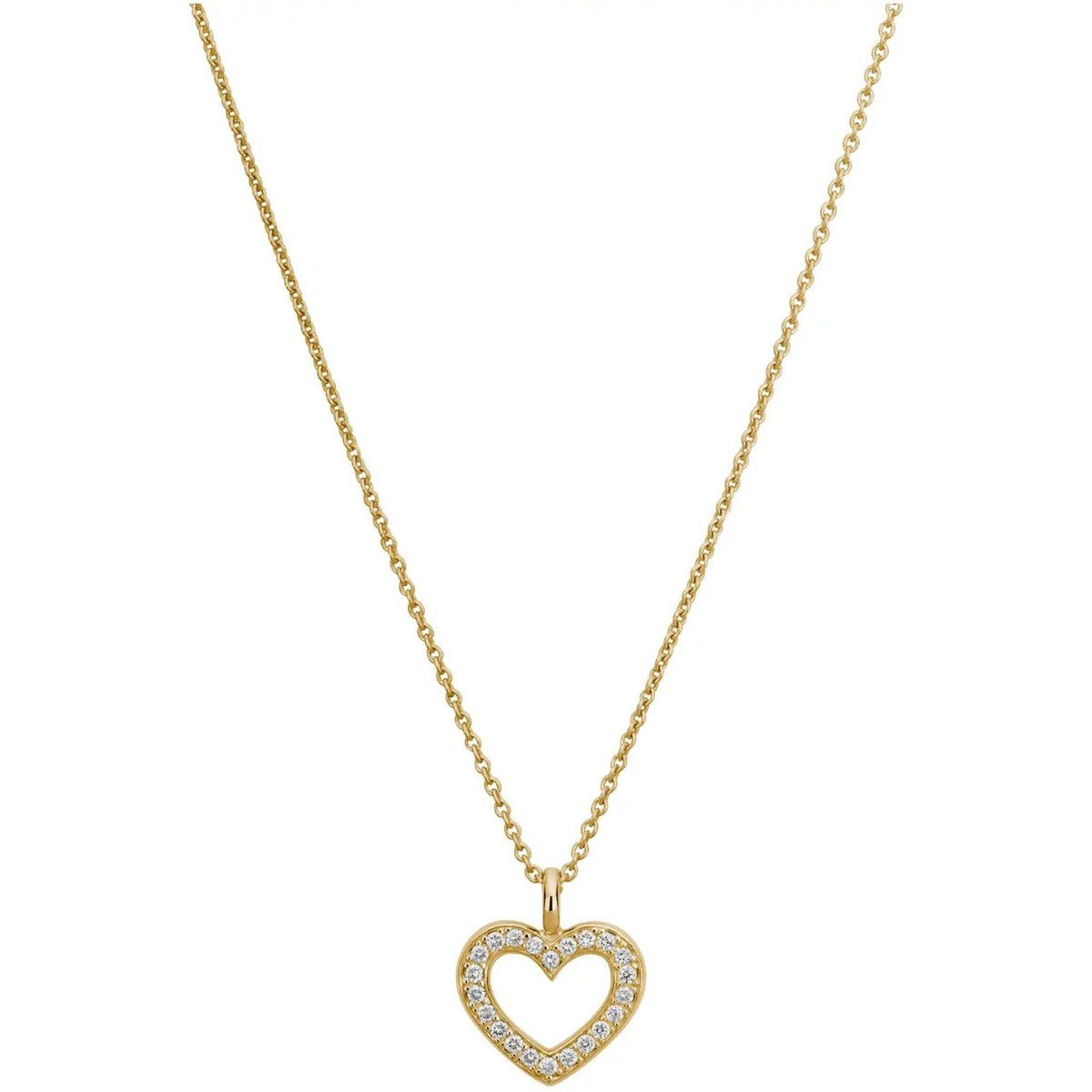 Funkelnde Goldkette mit Herzanhänger
