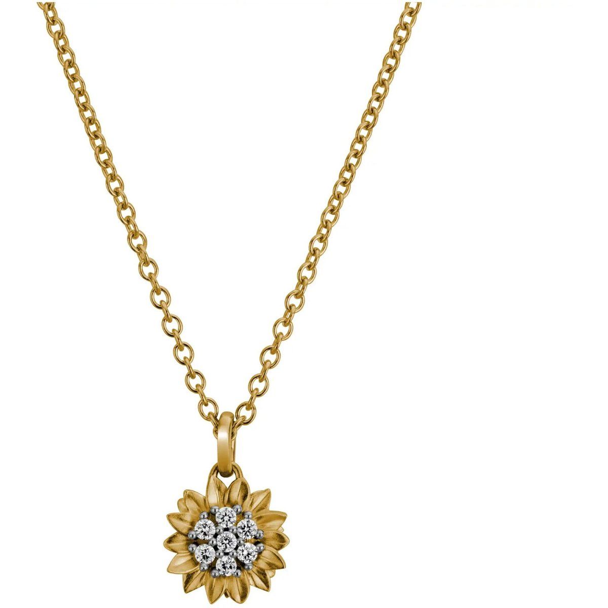 Sonnenblumen-Anhänger mit Diamanten