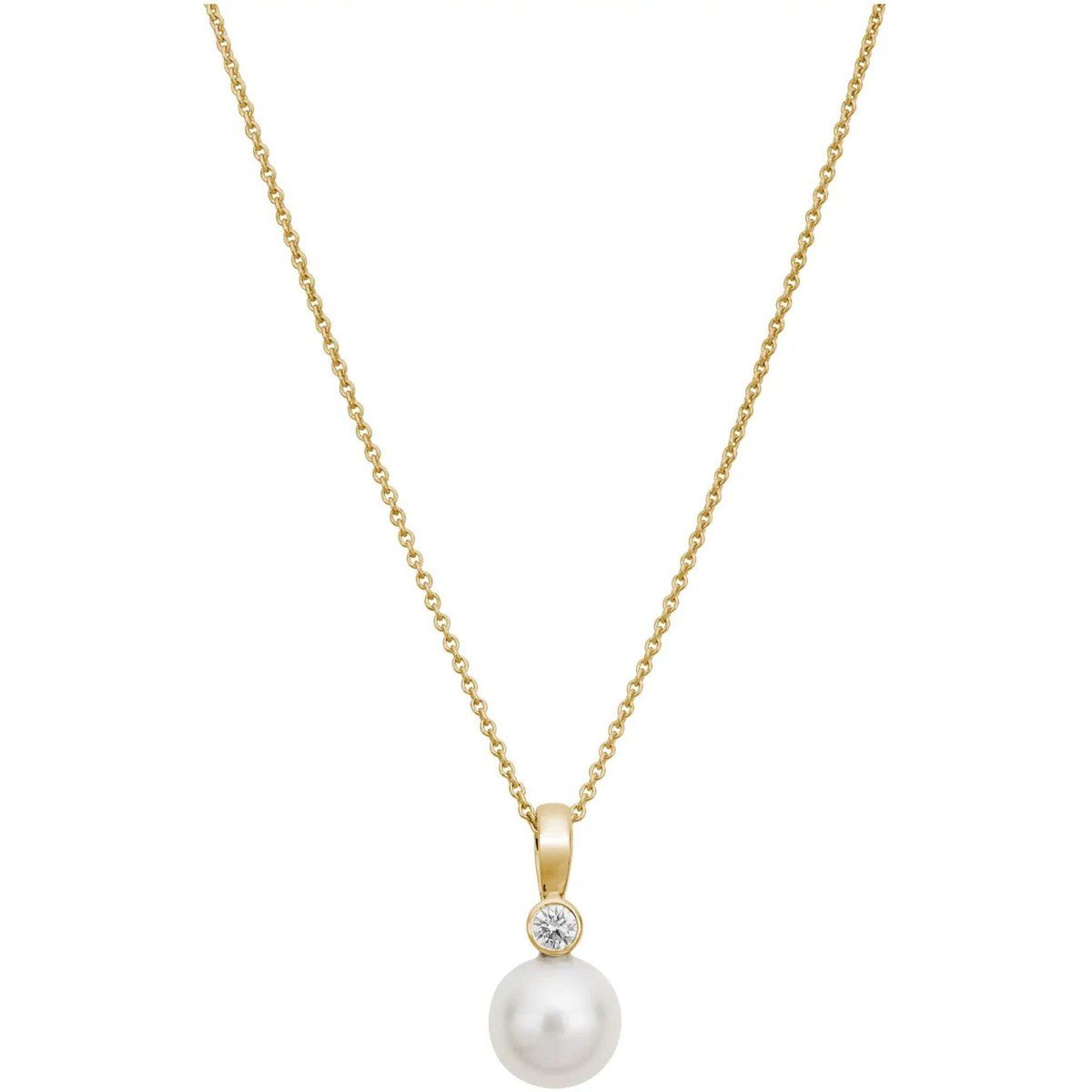 Elegante Goldene Perlenanhänger Halskette