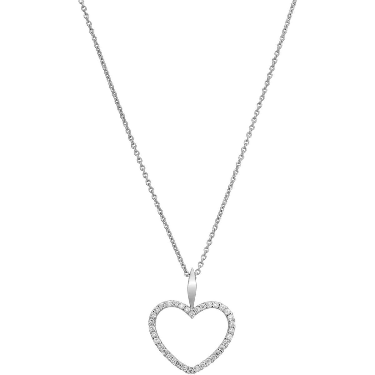 Diamant Herz Anhänger Halskette