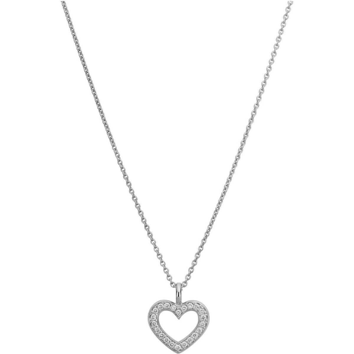 Elegante Weißgold Herz Halskette