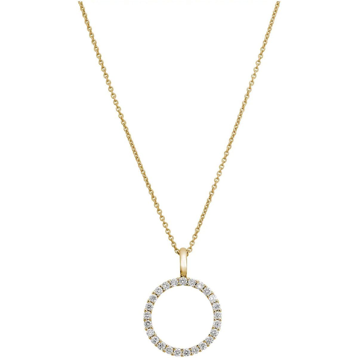 Funkelnde Diamant-Halskette im Kreisdesign