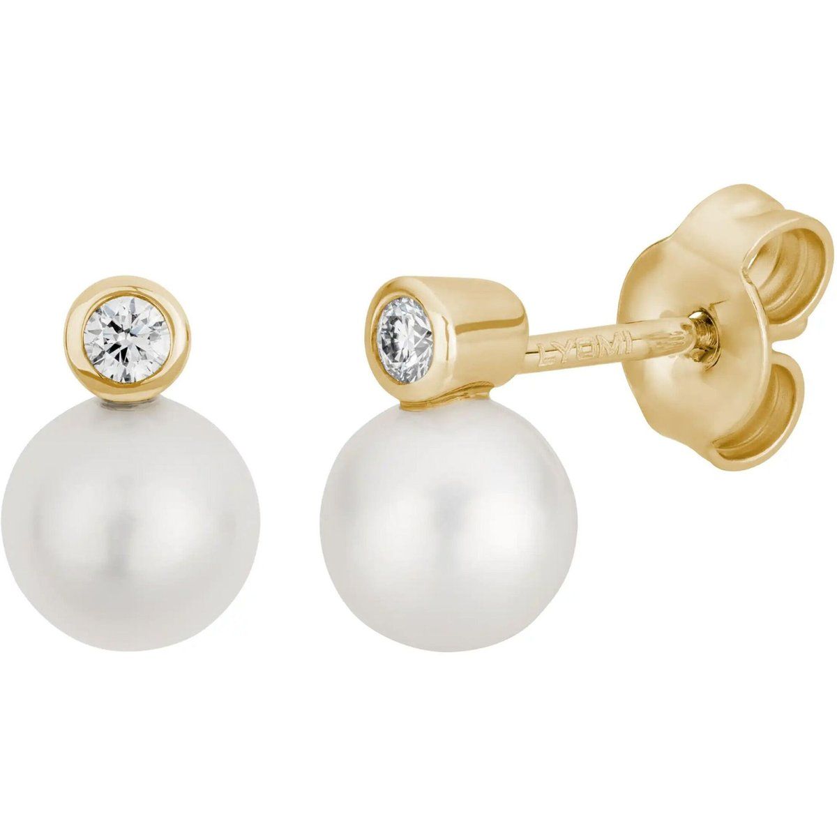 Ohrstecker mit Perle und Lab-Diamant