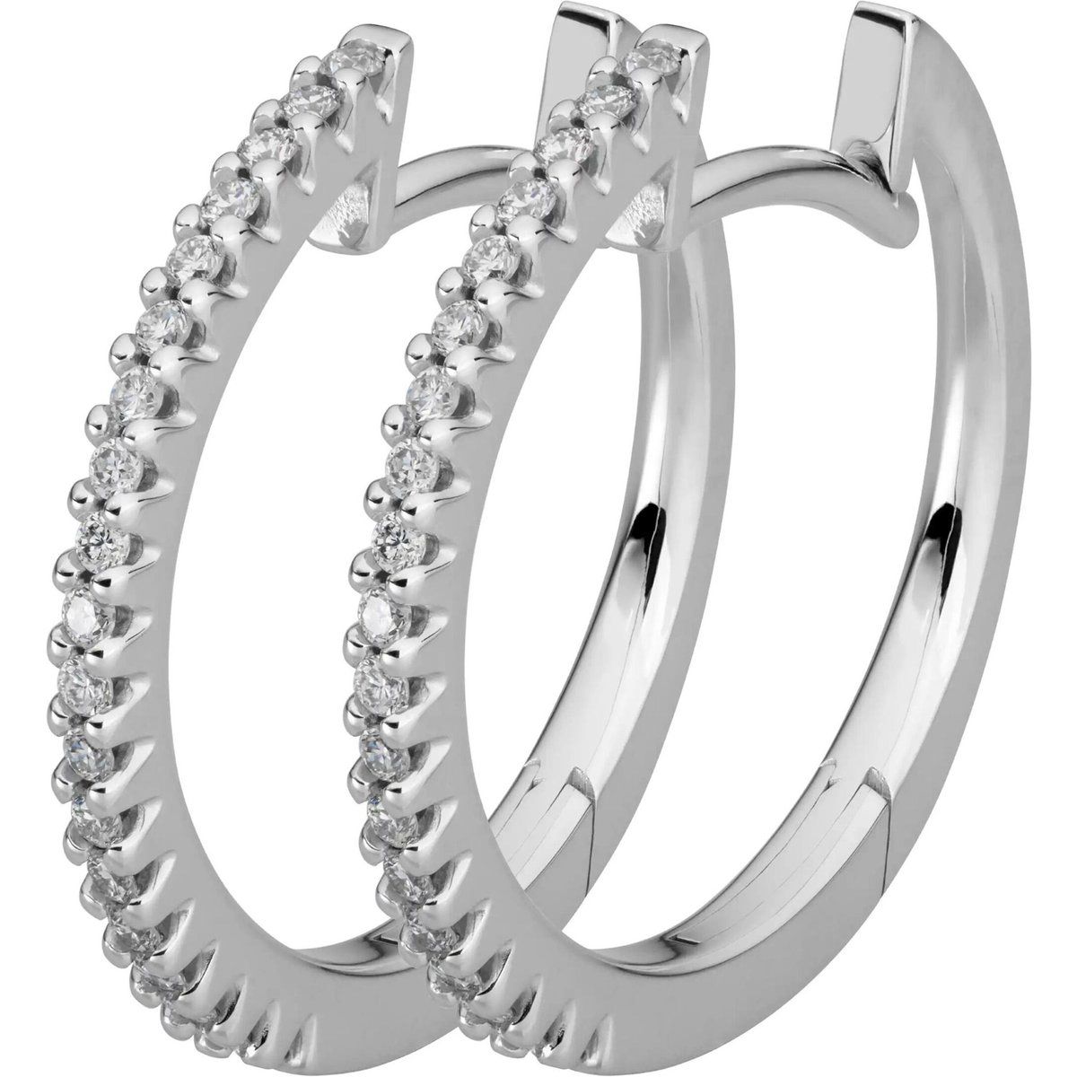 Elegante Weißgold-Creolen mit Diamanten
