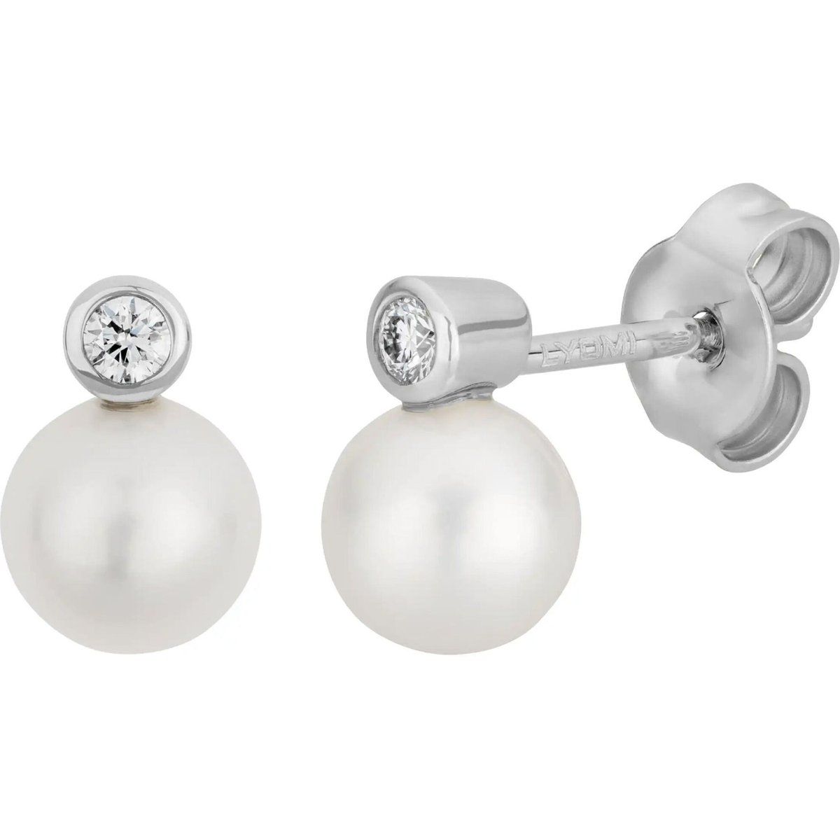 Perlen- und Lab-Diamant Ohrstecker