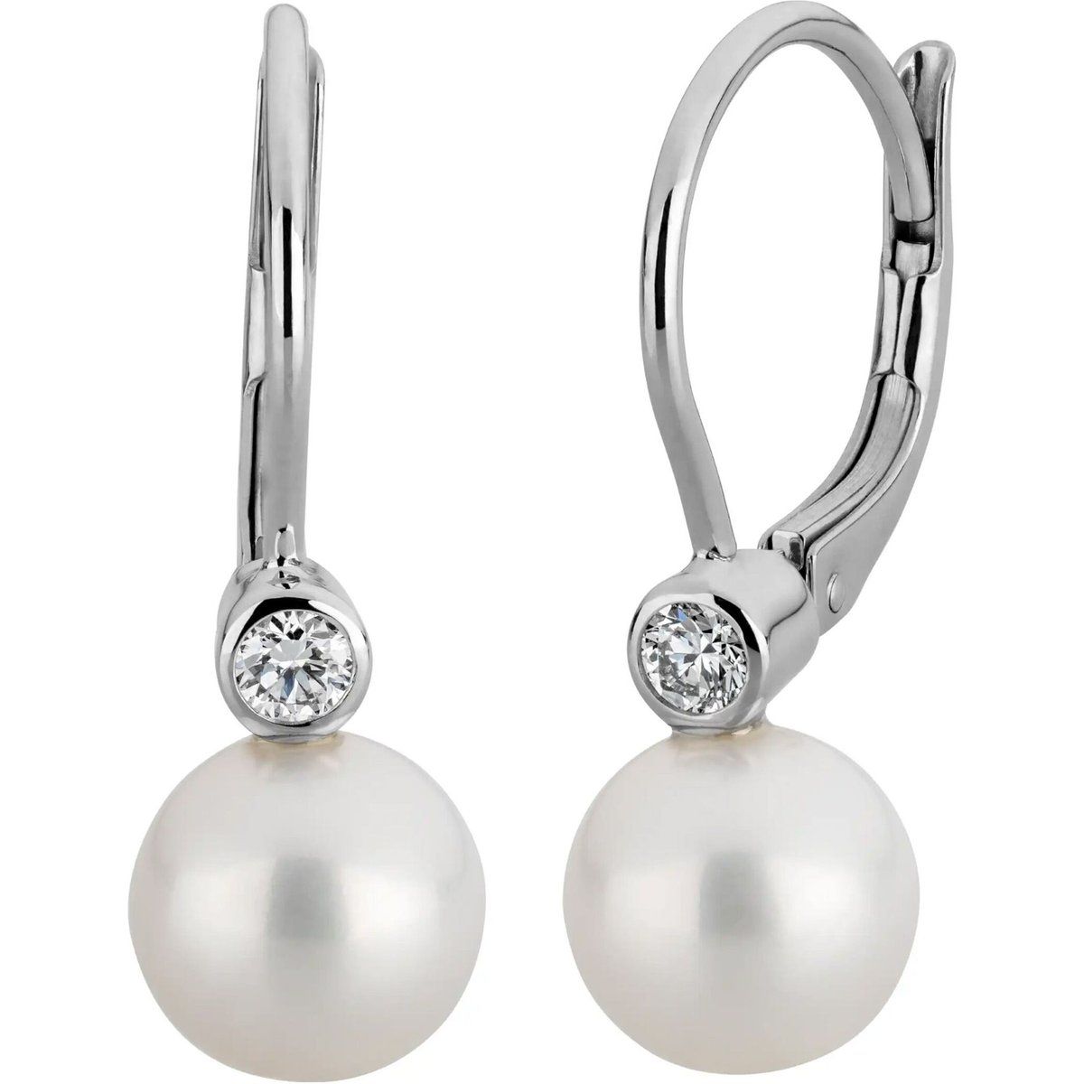 Ohrhänger mit Perle und Diamant