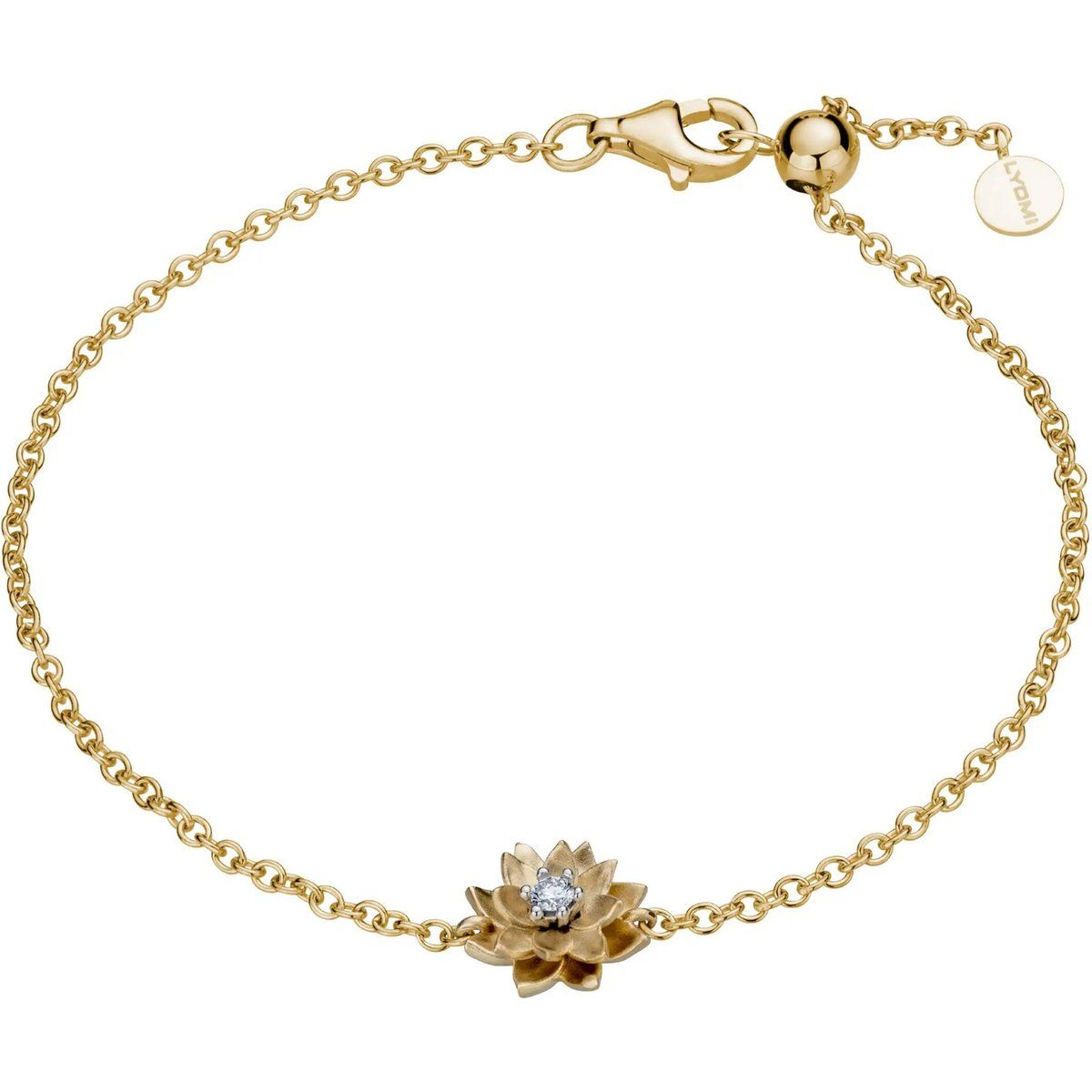 Goldenes Lotusblumen-Charm-Armband