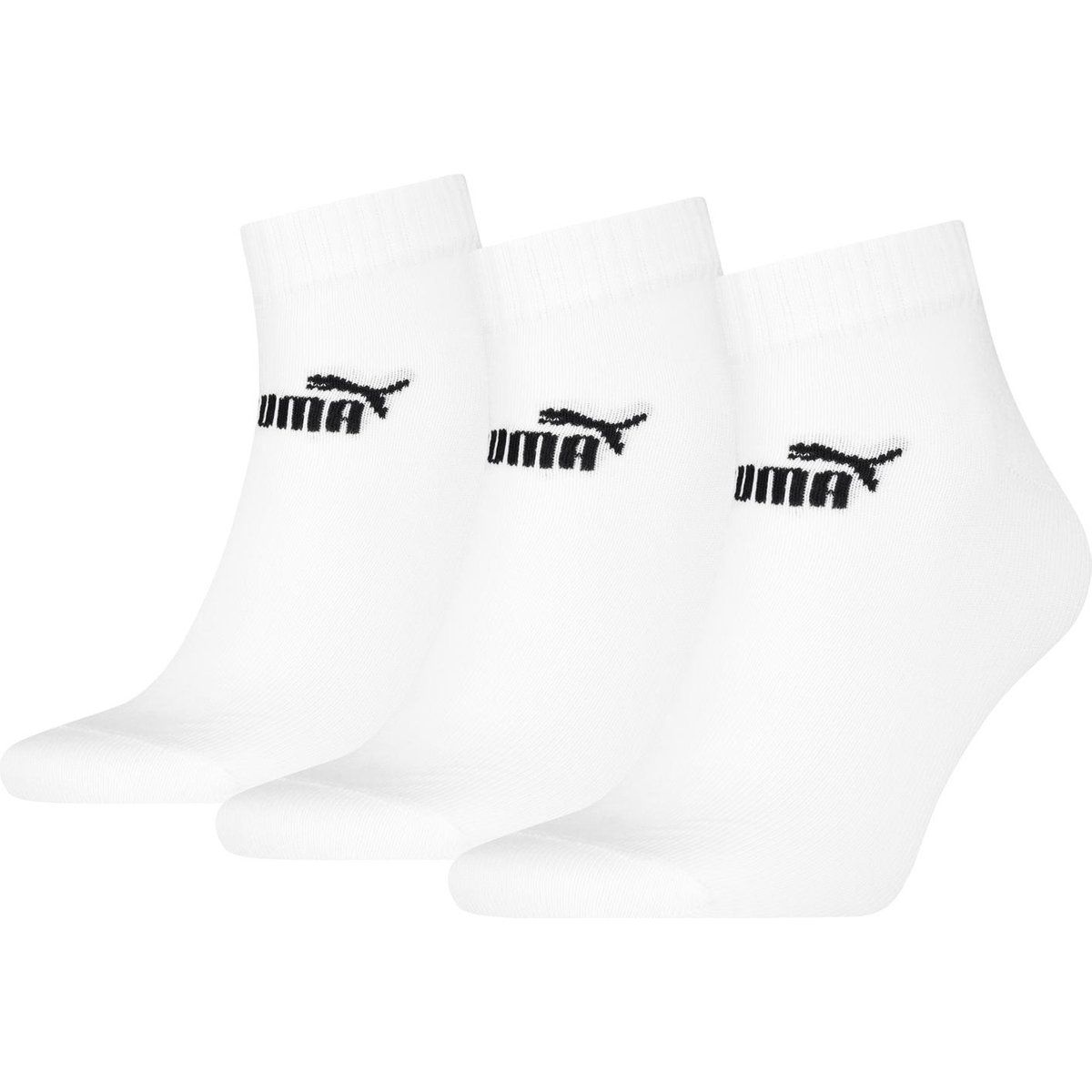 Weiße Quarter Knöchelsocken Dreierpack