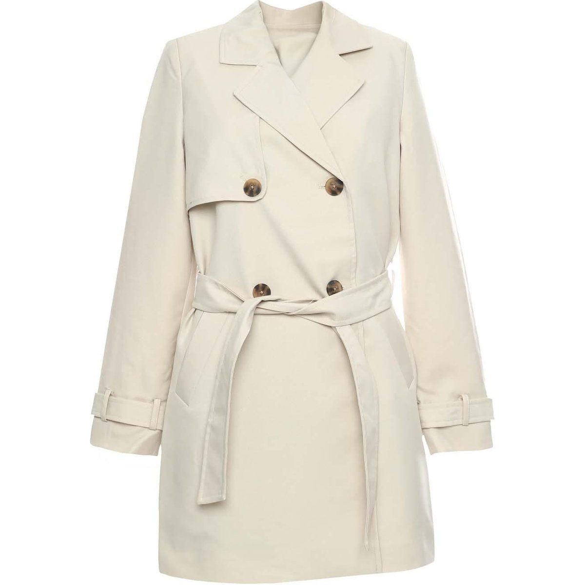 Damen Zweireihiger Trenchcoat mit Gürtel