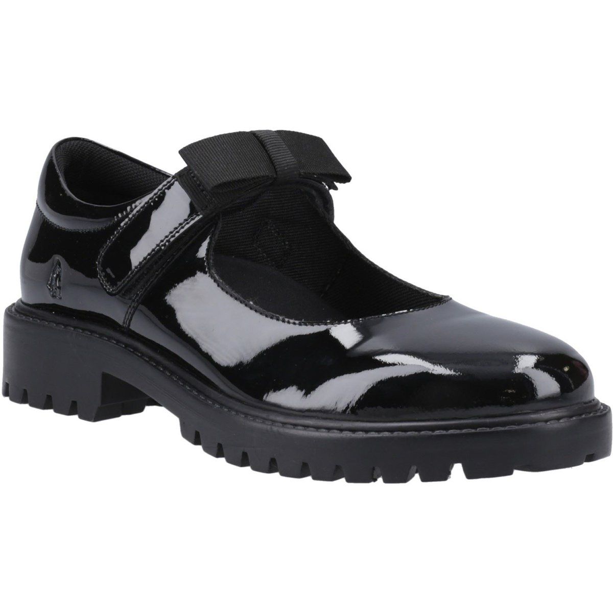 Hush Puppies Astrid Schleife Leder Mädchen Schwarz Schuhe