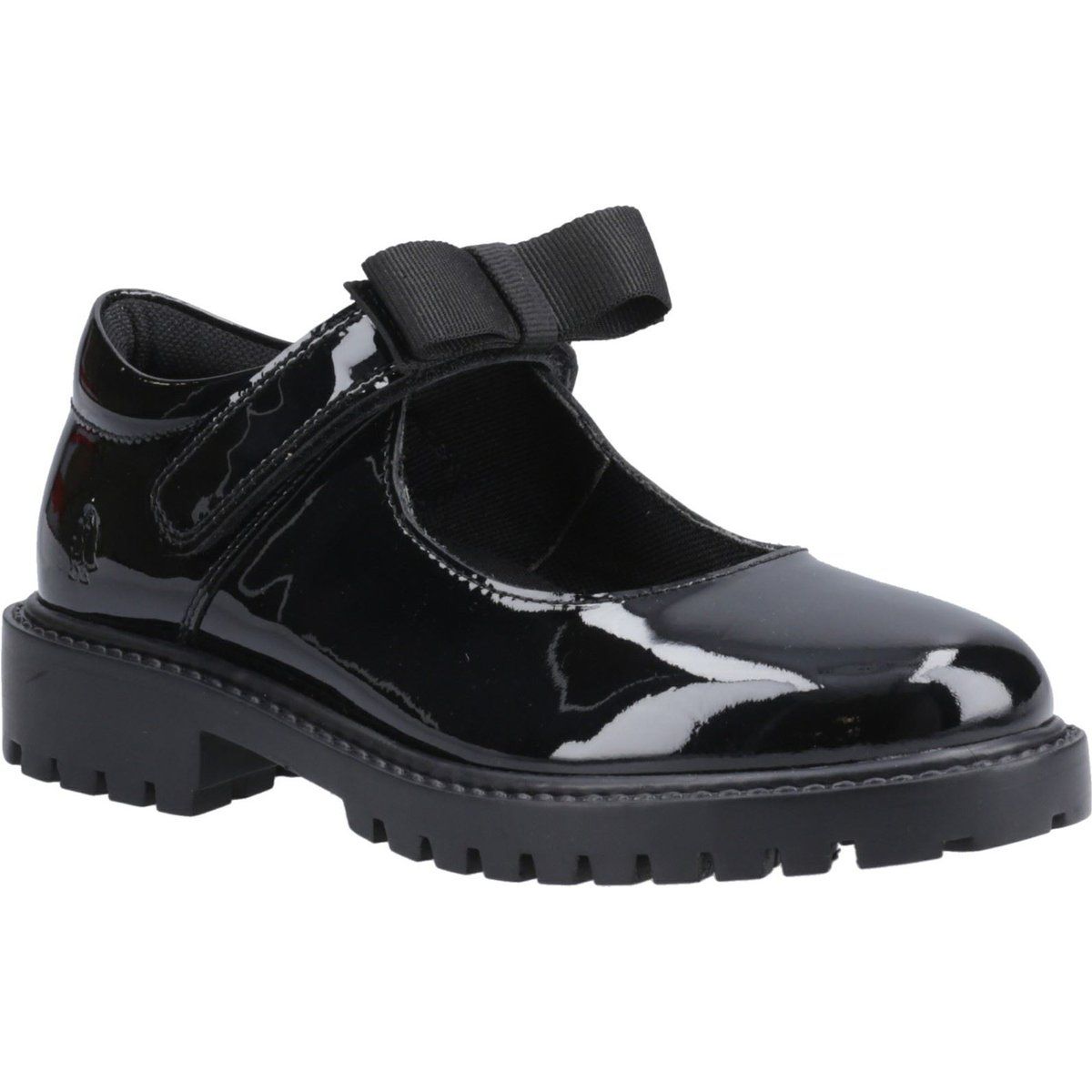 Hush Puppies Astrid Schleife Leder Mädchenschuhe Schwarz