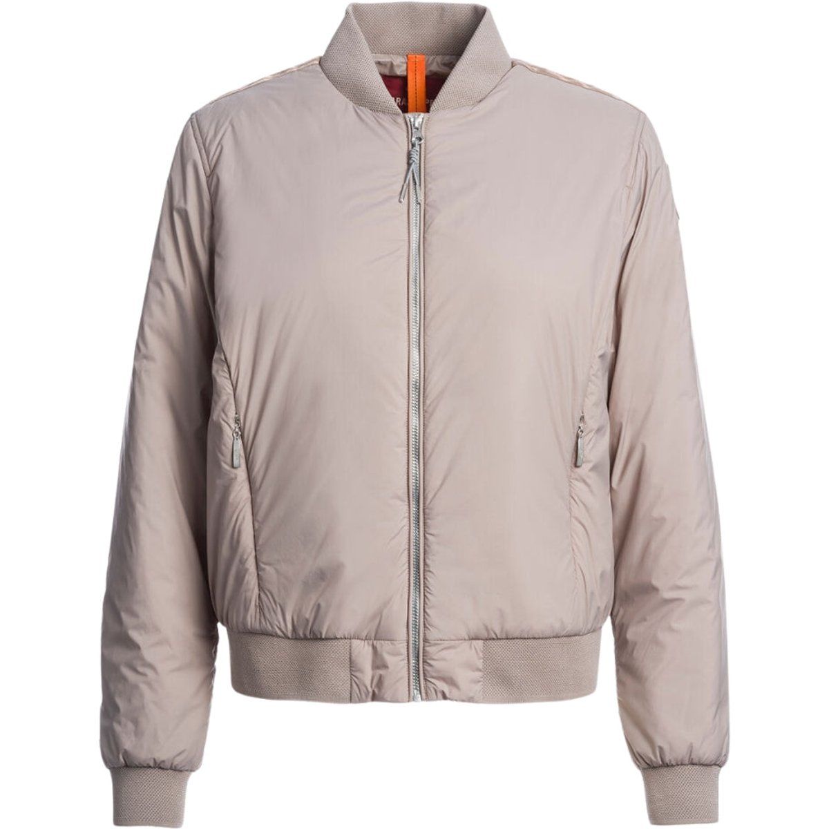 Beige Bomberjacke mit Rippstrick