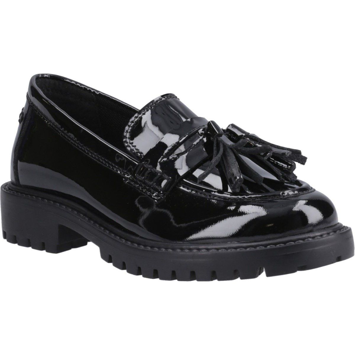 Hush Puppies Abigail Patent Senior Leder Mädchen Schwarz Slipper
