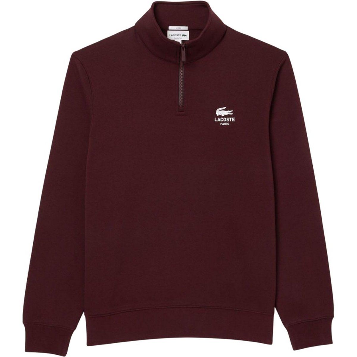 Lacoste Paris Sweatshirt mit hohem Kragen und halbem Reißverschluss