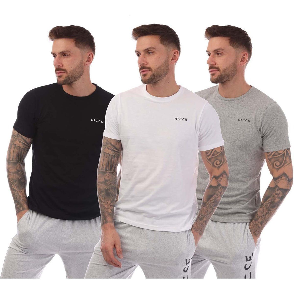 Herren T-Shirt mit Rundhalsausschnitt in Uni-Farben