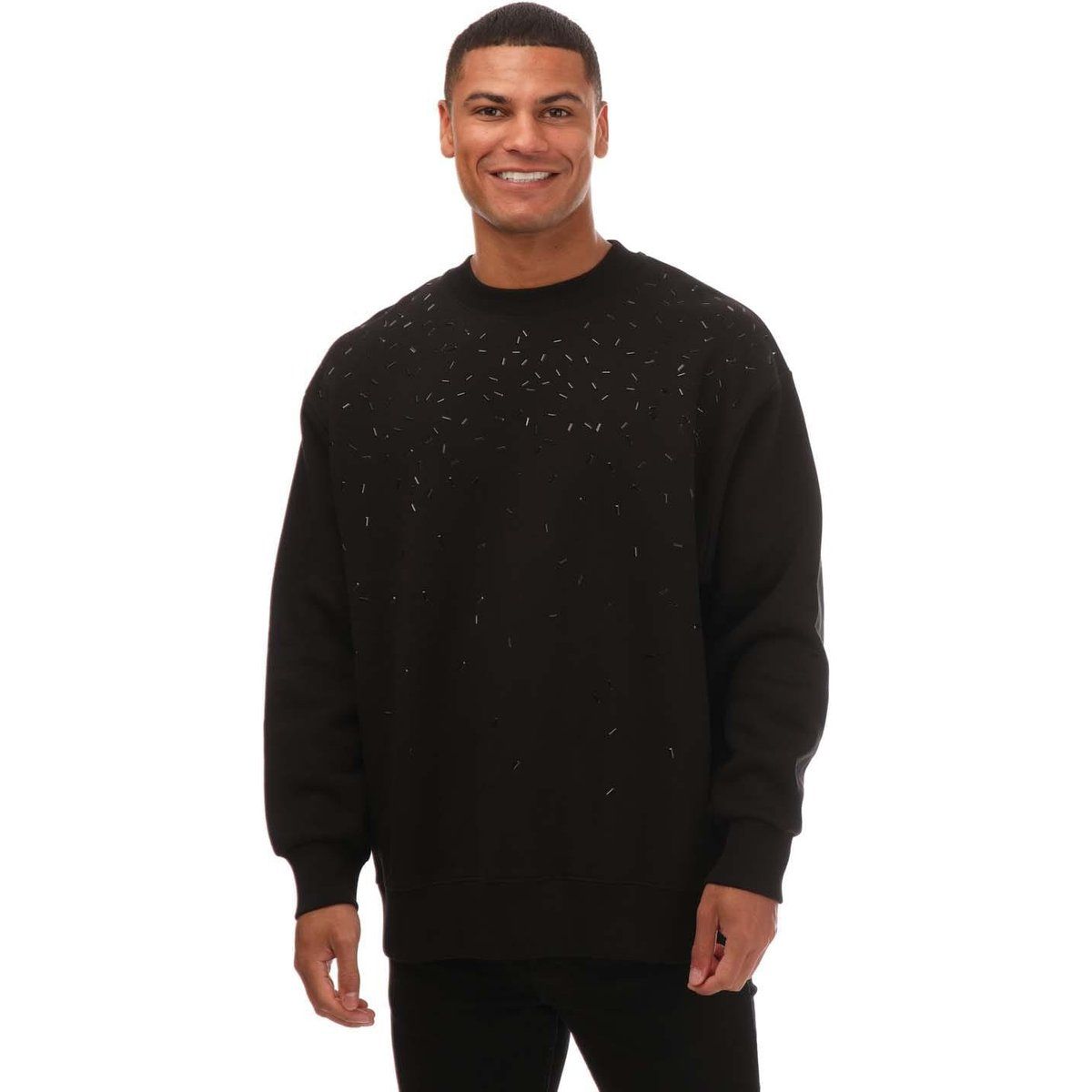Herren Sweatshirt mit lockerer Passform und Verzierungen