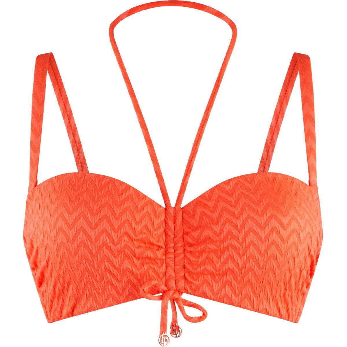 Strukturiertes Balconette-Bikini-Oberteil