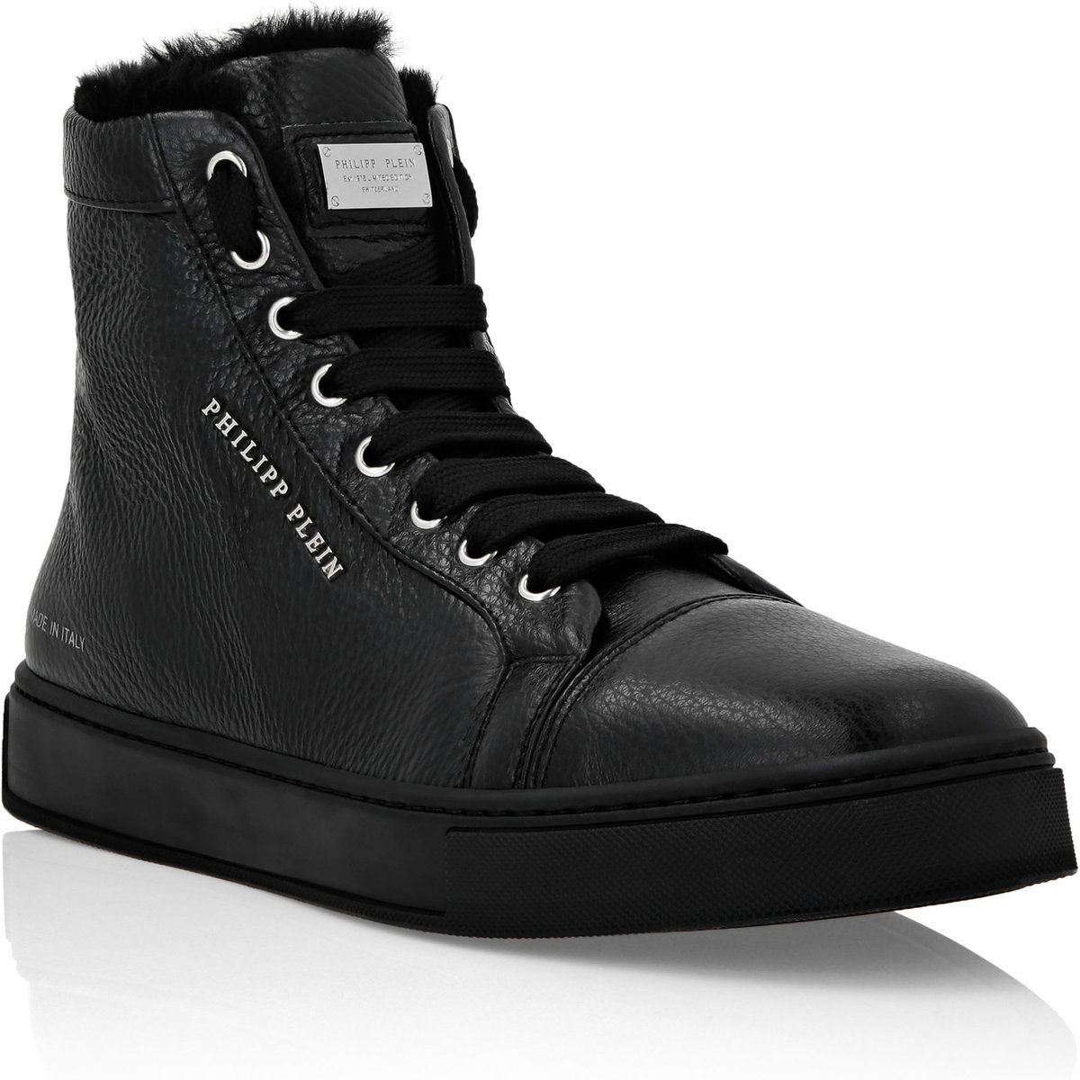 Leder High-Top Mode Sneaker