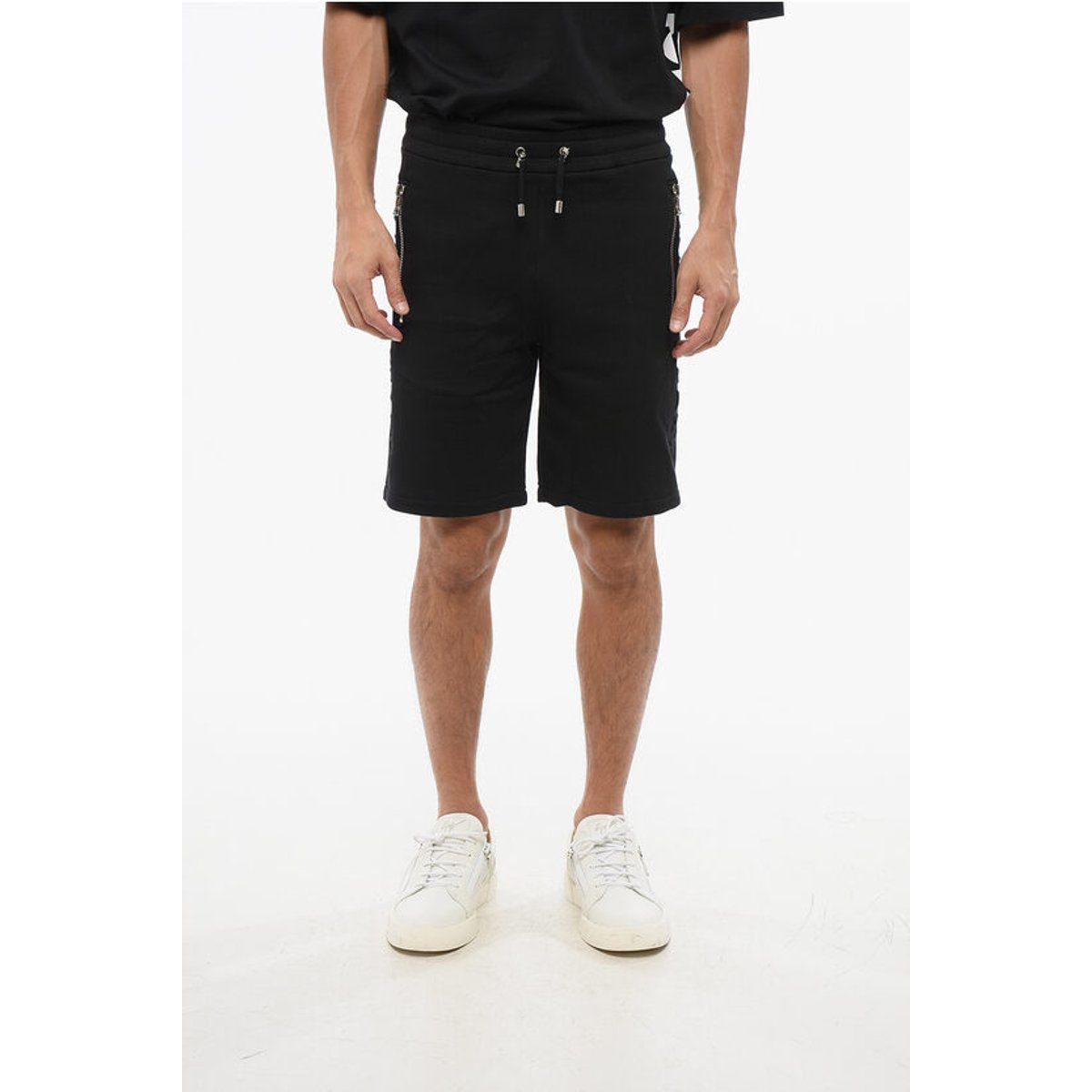 Schwarze Jersey-Strickshorts für Herren