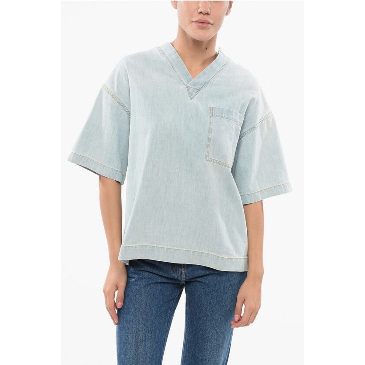 Leichtes Denim-T-Shirt in lockerer Passform