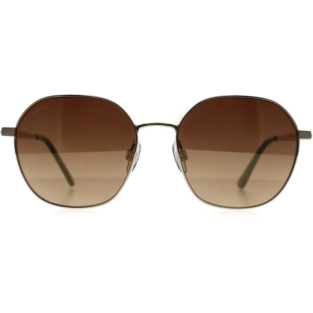 Runde Sonnenbrille mit braunem Farbverlauf