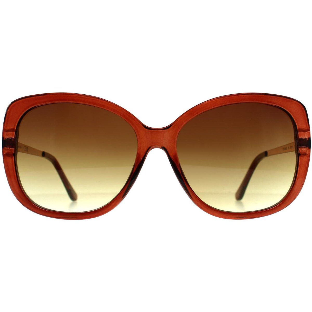 Braune, übergroße Sonnenbrille mit Farbverlauf