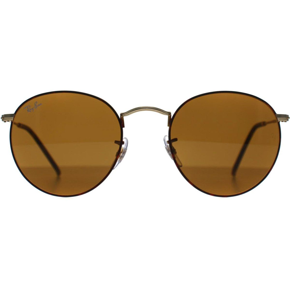 Runde Metall Sonnenbrille Matt Havana