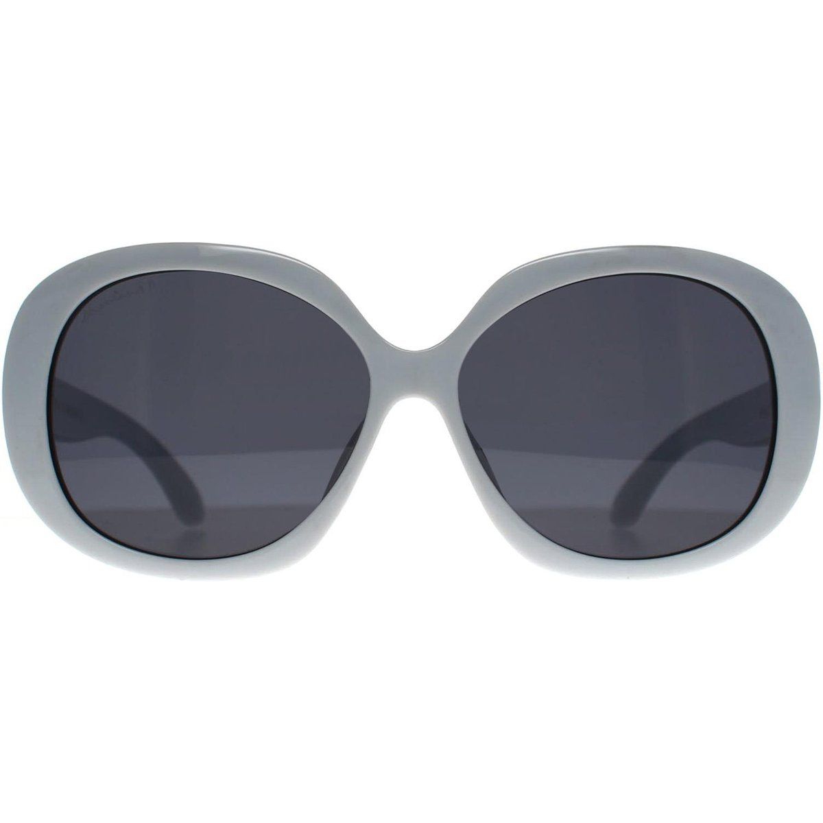 Übergroße runde Sonnenbrille mit grauem Rahmen