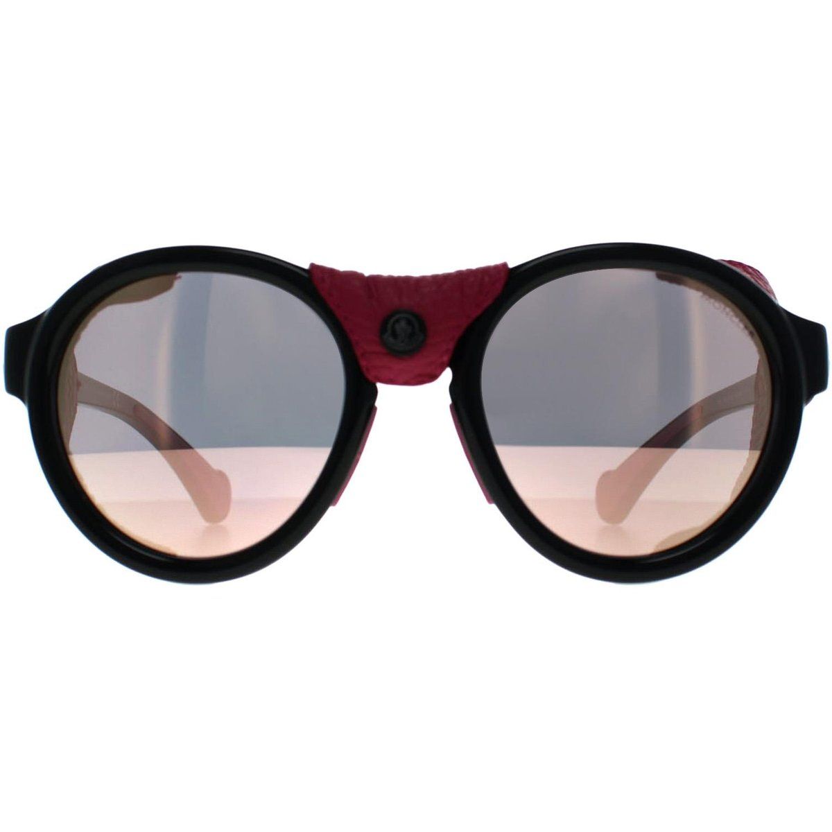 Sonnenbrille mit runden Rahmen und Lederdetails