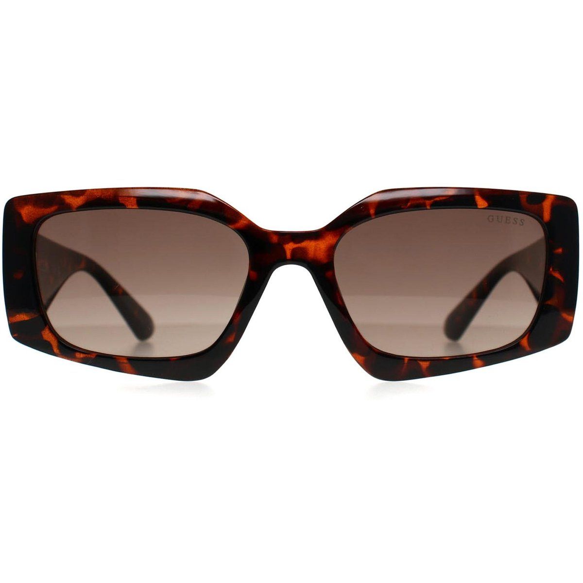 Geometrische Sonnenbrille in Schildpatt-Optik