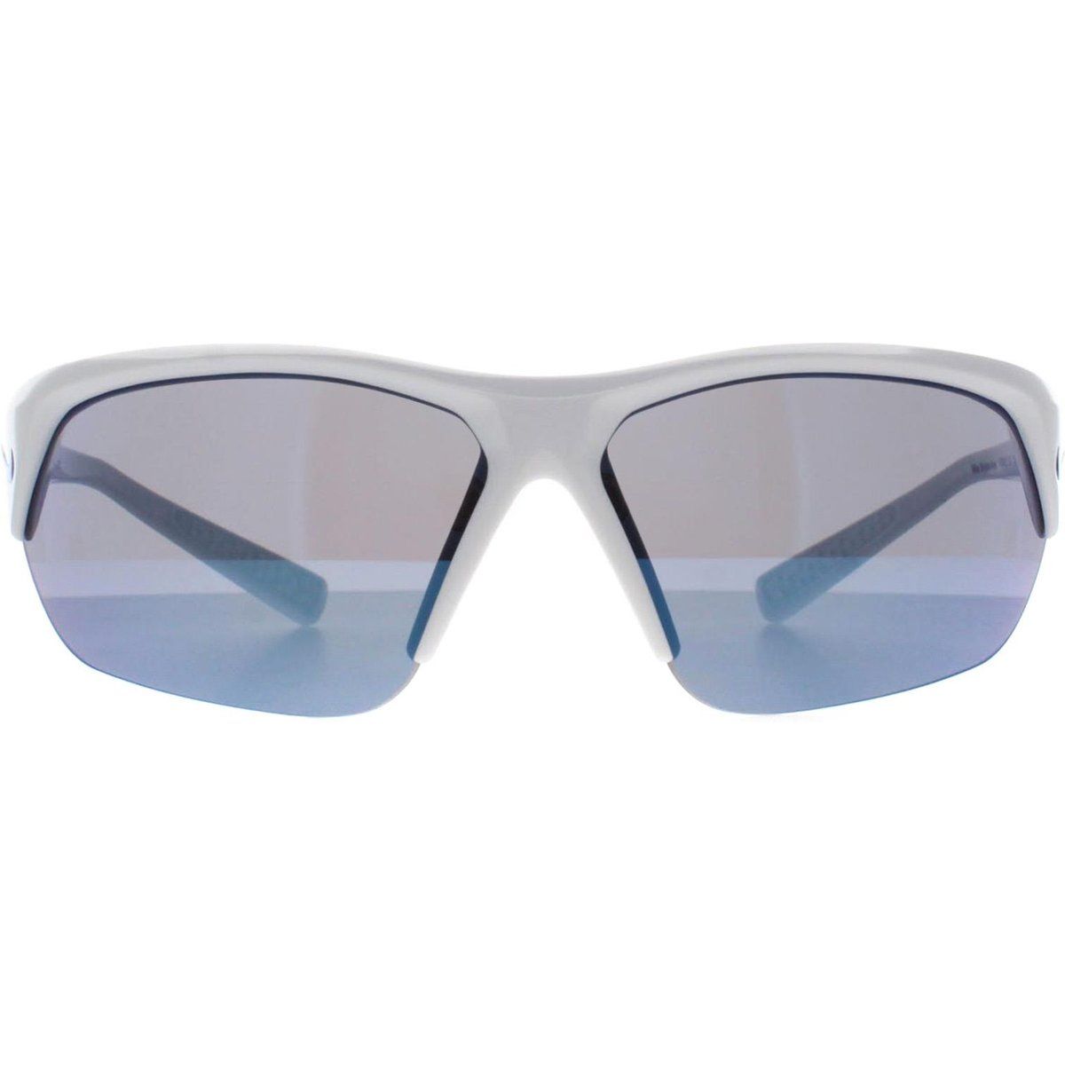 Weiße Sport-Sonnenbrille mit verspiegelten Gläsern