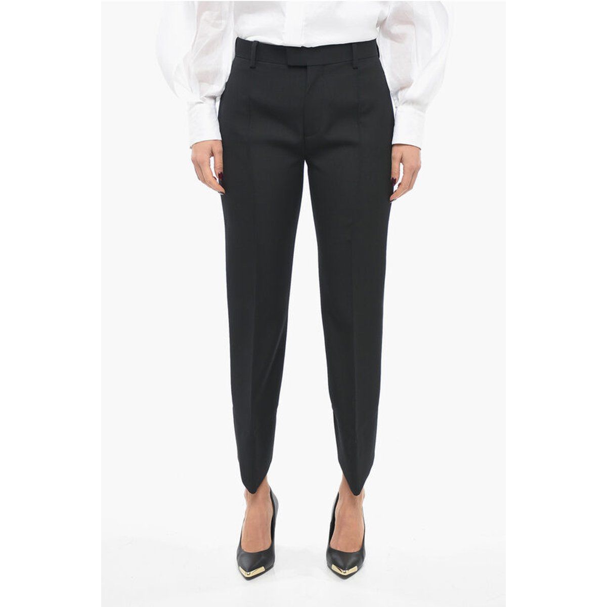 Wollhose mit geschwungenem Saum